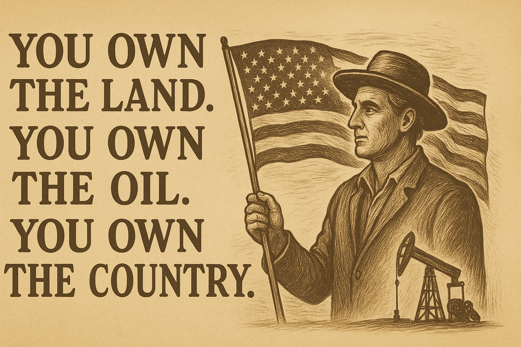 YOU OWN THE LAND. YOU OWN THE OIL. YOU OWN THE COUNTRY.